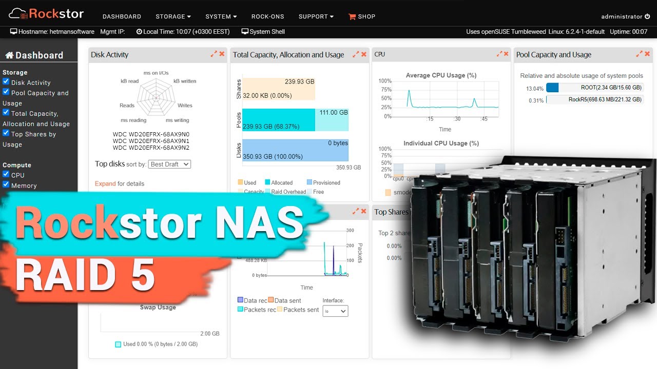 Как восстановить данные с разрушенного RAID массива Rockstor NAS