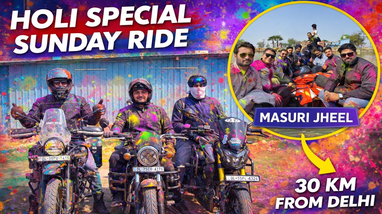 Holi Special Sunday Ride 🔥 | Delhi to Masuri Jheel | Iron Brotherhood Riders |