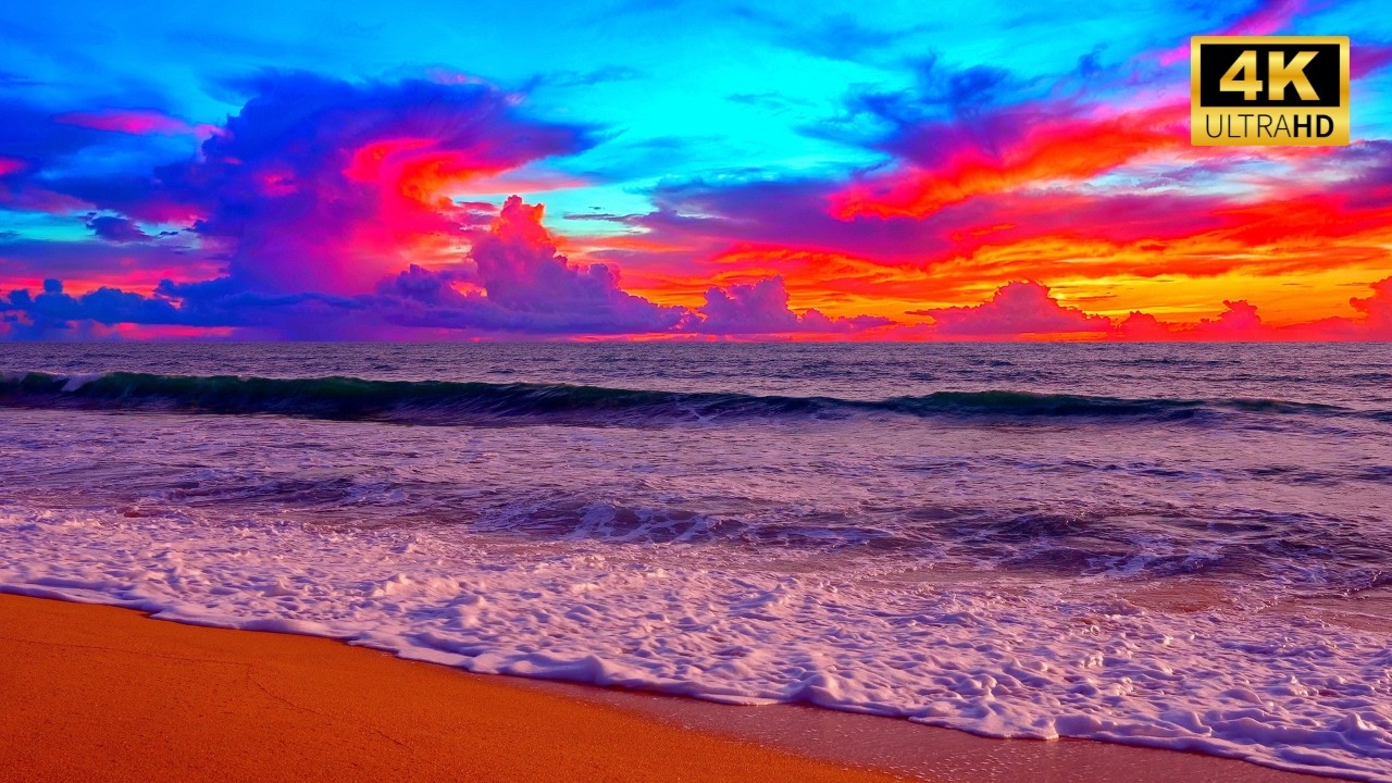 🌊 Успокаивающие Океанские Волны с Коричневым Шумом для Глубокого Сна | 4K Релаксация ASMR