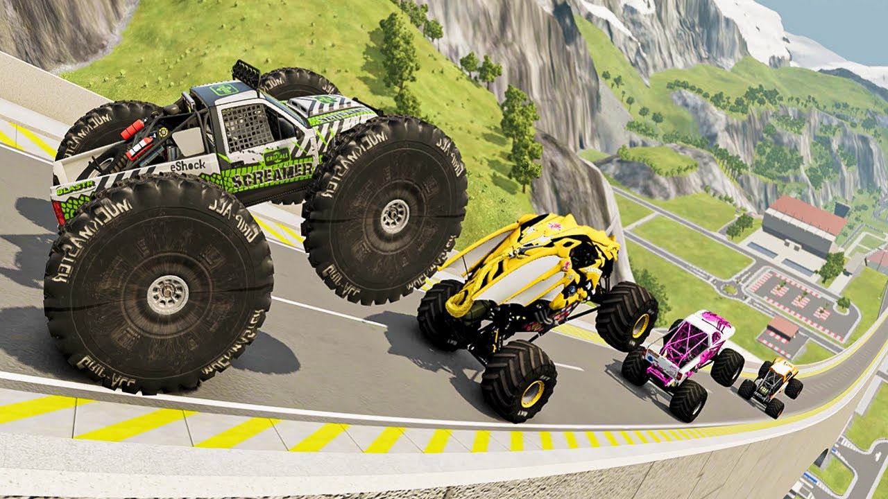 Epic Hight Speed monster trucks Jumps & Crash #9 in BeamNG Drive