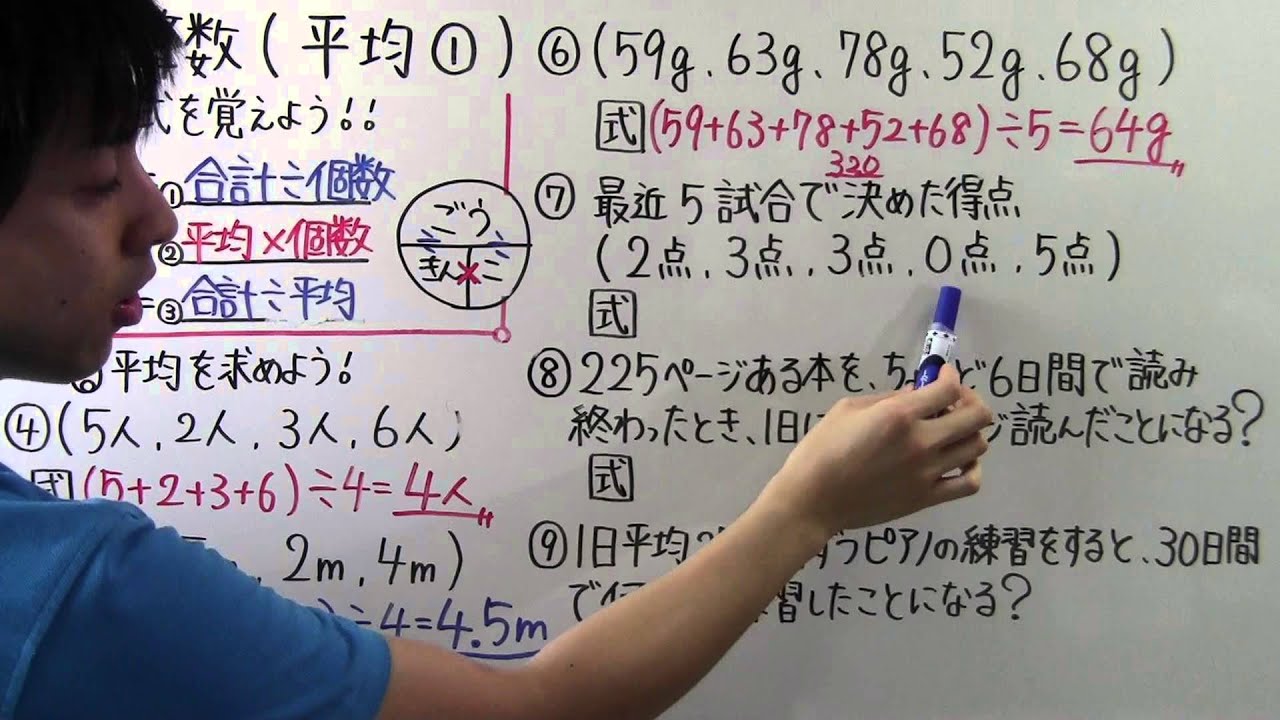 【小５　算数】　　小５－２１　　平均①