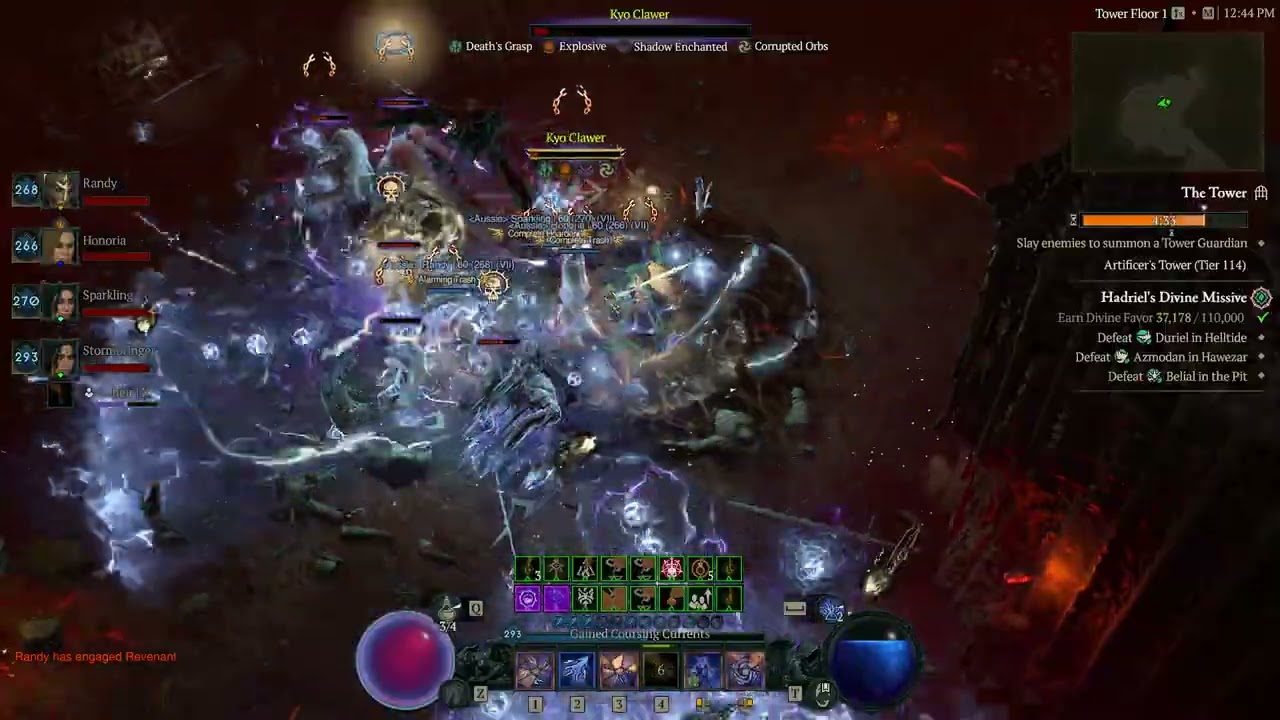 Diablo IV Season 11 - The Tower 114 clear - 4 player - Crackling energy PoV