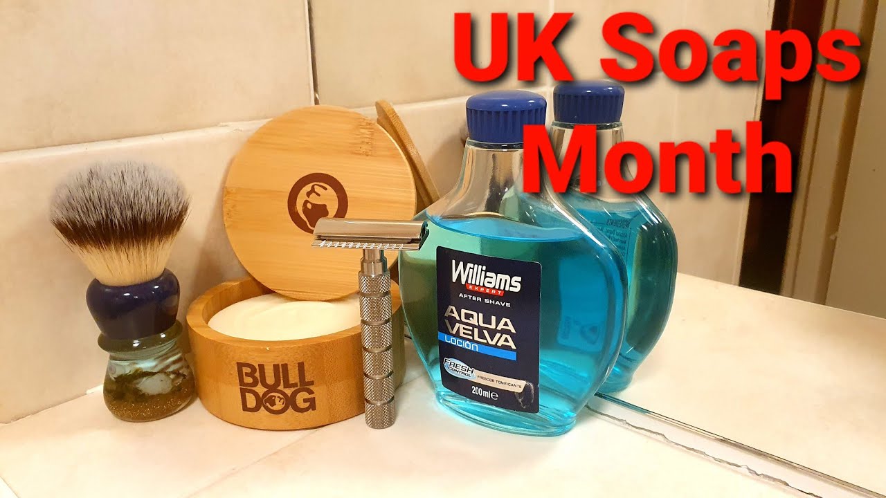 Outlaw Mild. Bulldog Shaving Soap. Williams Aqua Velva. Astra Green Blade.