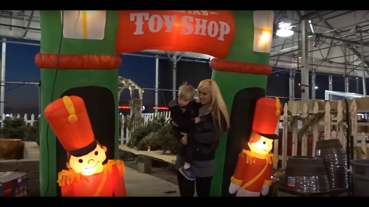 2017 Lowe's Store Christmas Holiday Tour with Max! Xmas Inflatables, Decorations, and Trees!