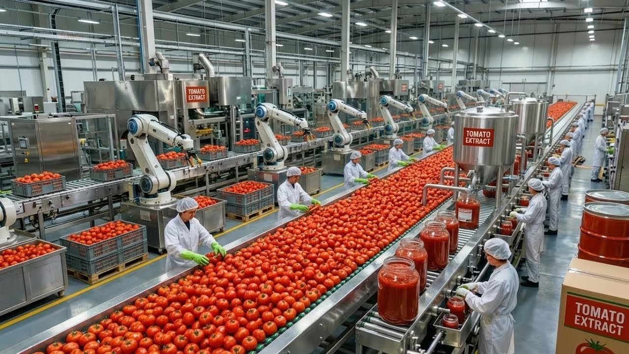 Inside THE LARGEST Tomato Sauce Factory: From Fresh Tomatoes to Pasta Sauce (Full Process)