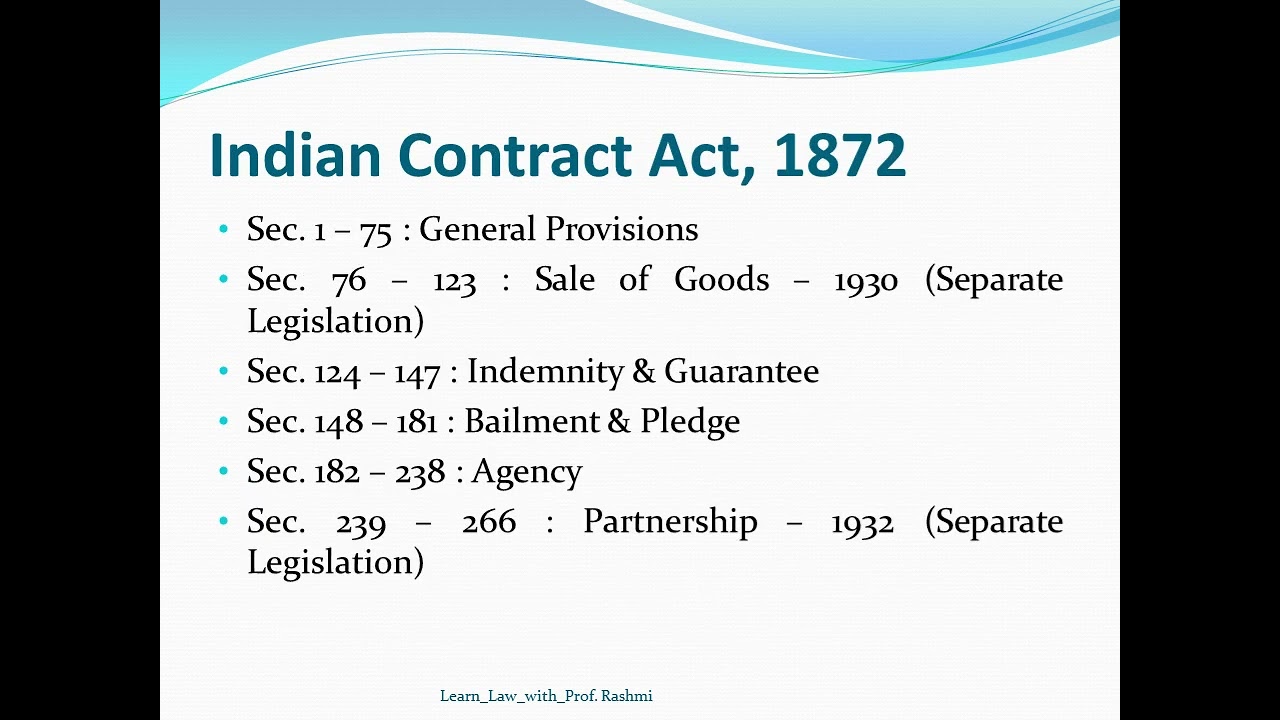 Introduction to Contract/Indian Contract Act, 1872/Contract Law/ Law of Contracts - Introduction