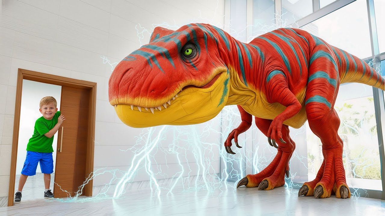 Oliver’s toy dinosaurs came to life