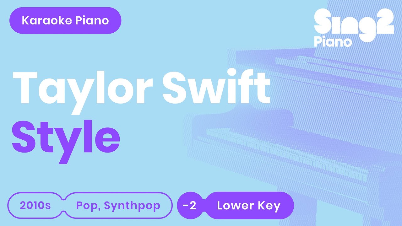 Taylor Swift - Style (Lower Key) Piano Karaoke