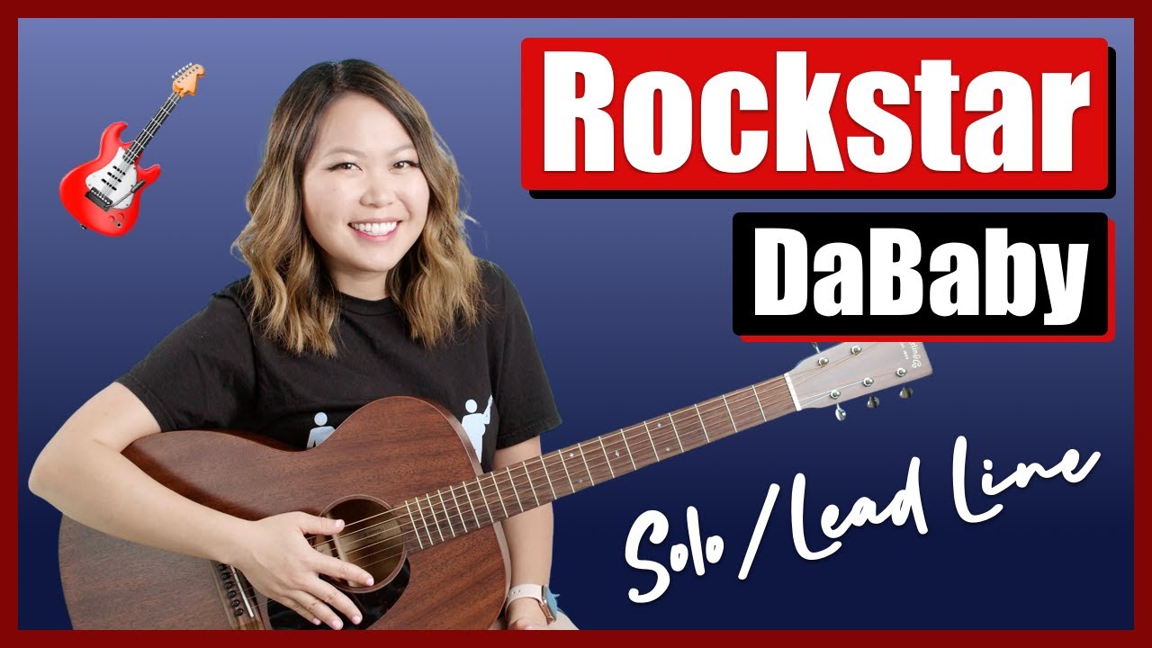 Rockstar Guitar Lesson Tutorial EASY - DaBaby [Solo|Lead Line|Picking|Tabs] (No Capo!)