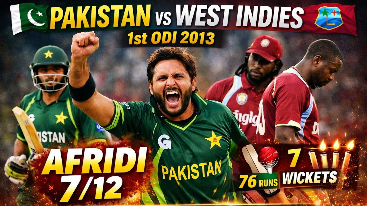 🔥 Pakistan vs West Indies 1st ODI 2013 | Full Highlights | Shahid Afridi 7/12 🔥