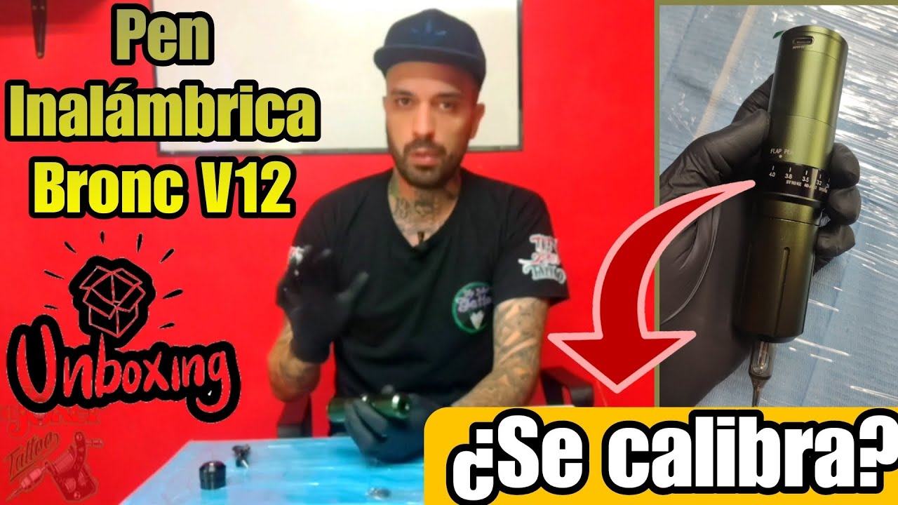 Máquina Pen Inalámbrica Bronc V12 Regulación Calibración Unboxing -Tattoo Pen Machine