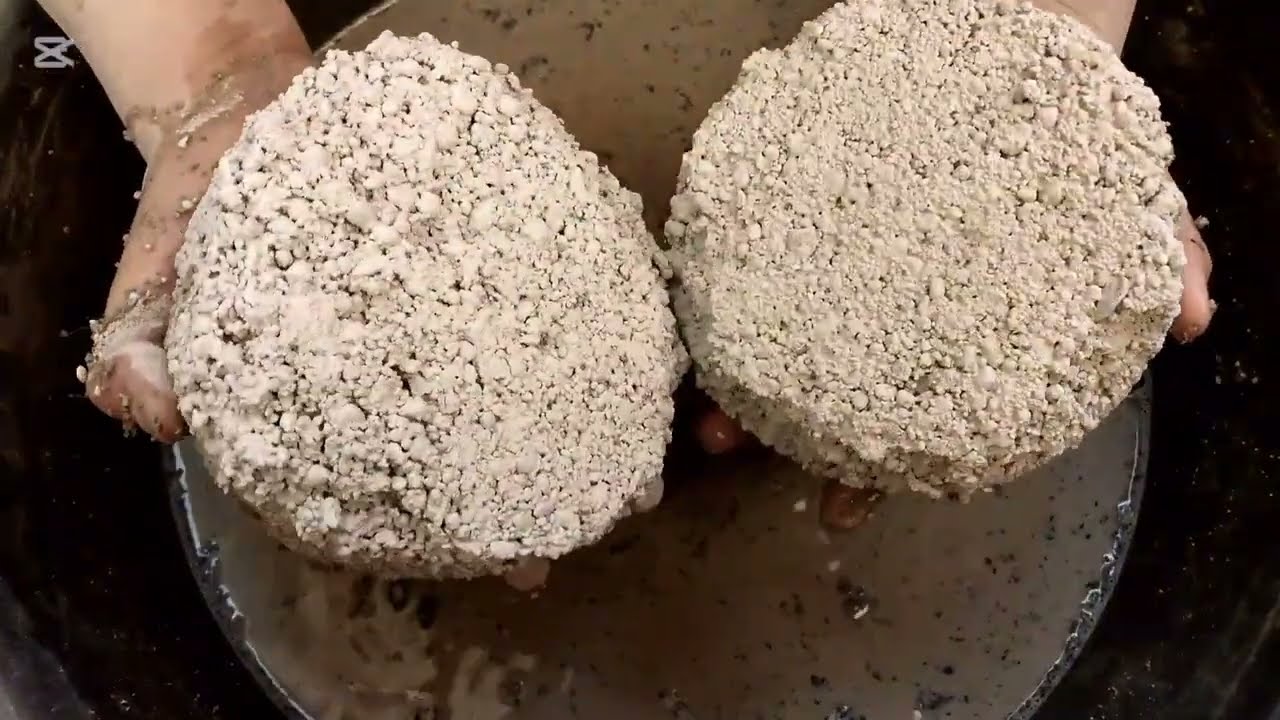 Earthy Smashing🖤video white gritty water Crumbling💦🌊