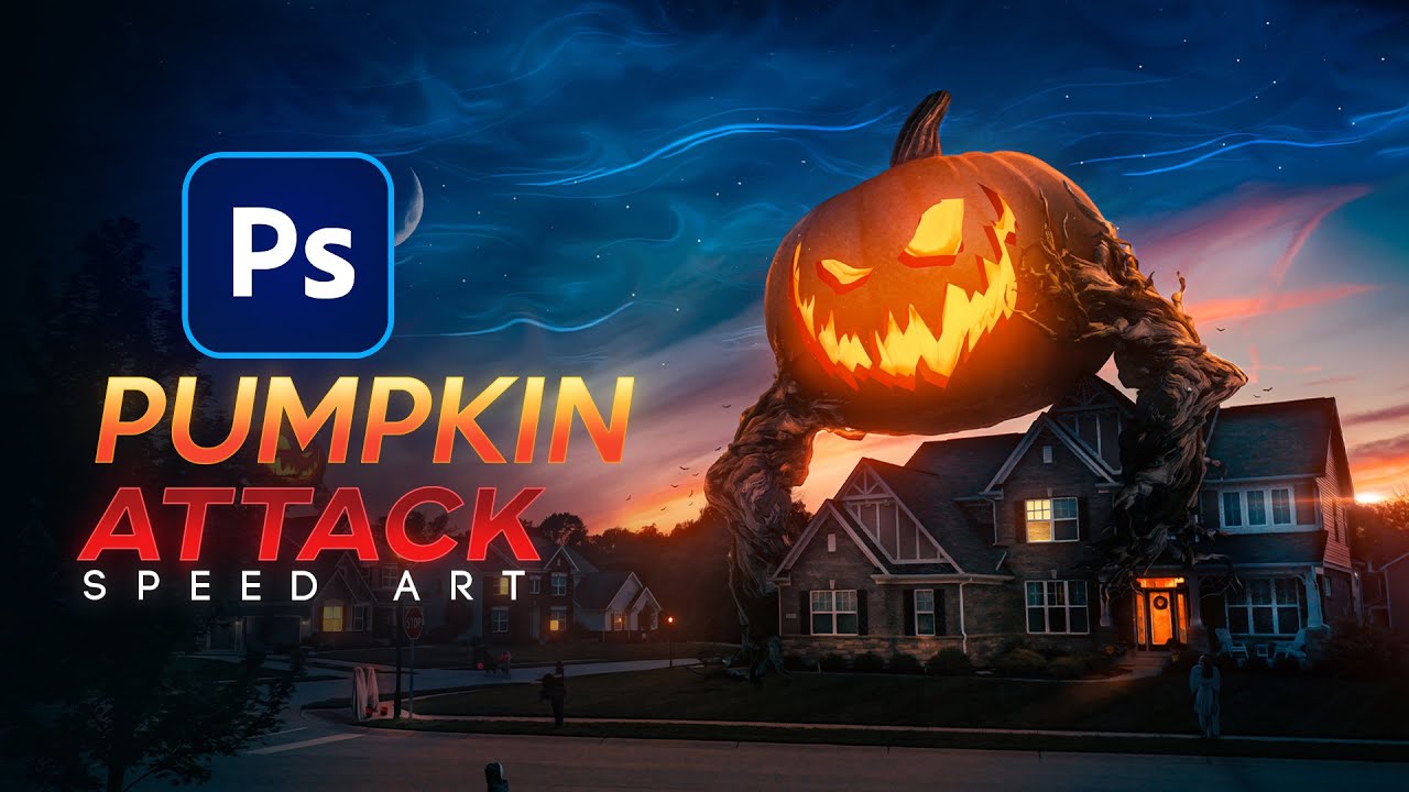 Pumpkin Attack | Halloween Photoshop Speed Art