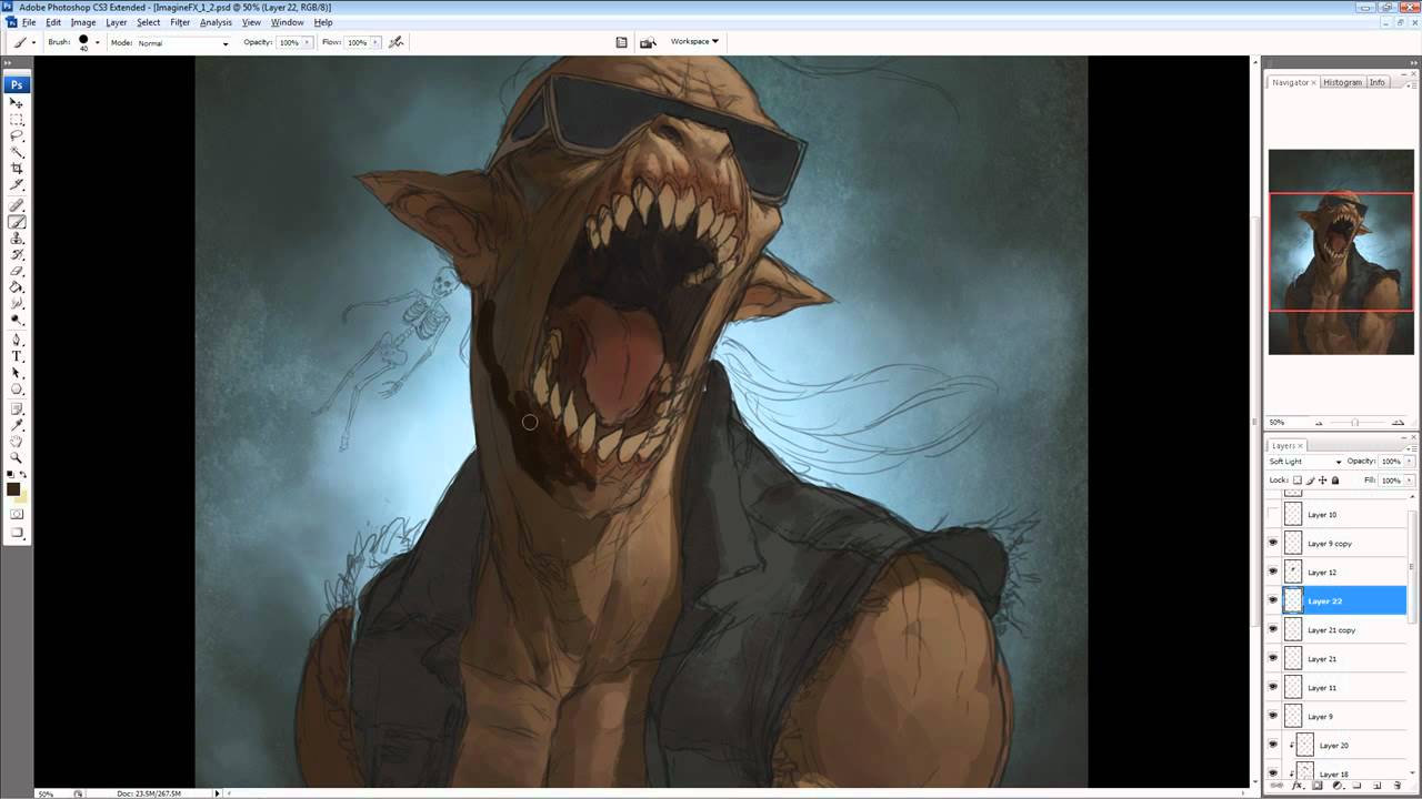 Paint a monster in Photoshop with Dave Rapoza - part 1