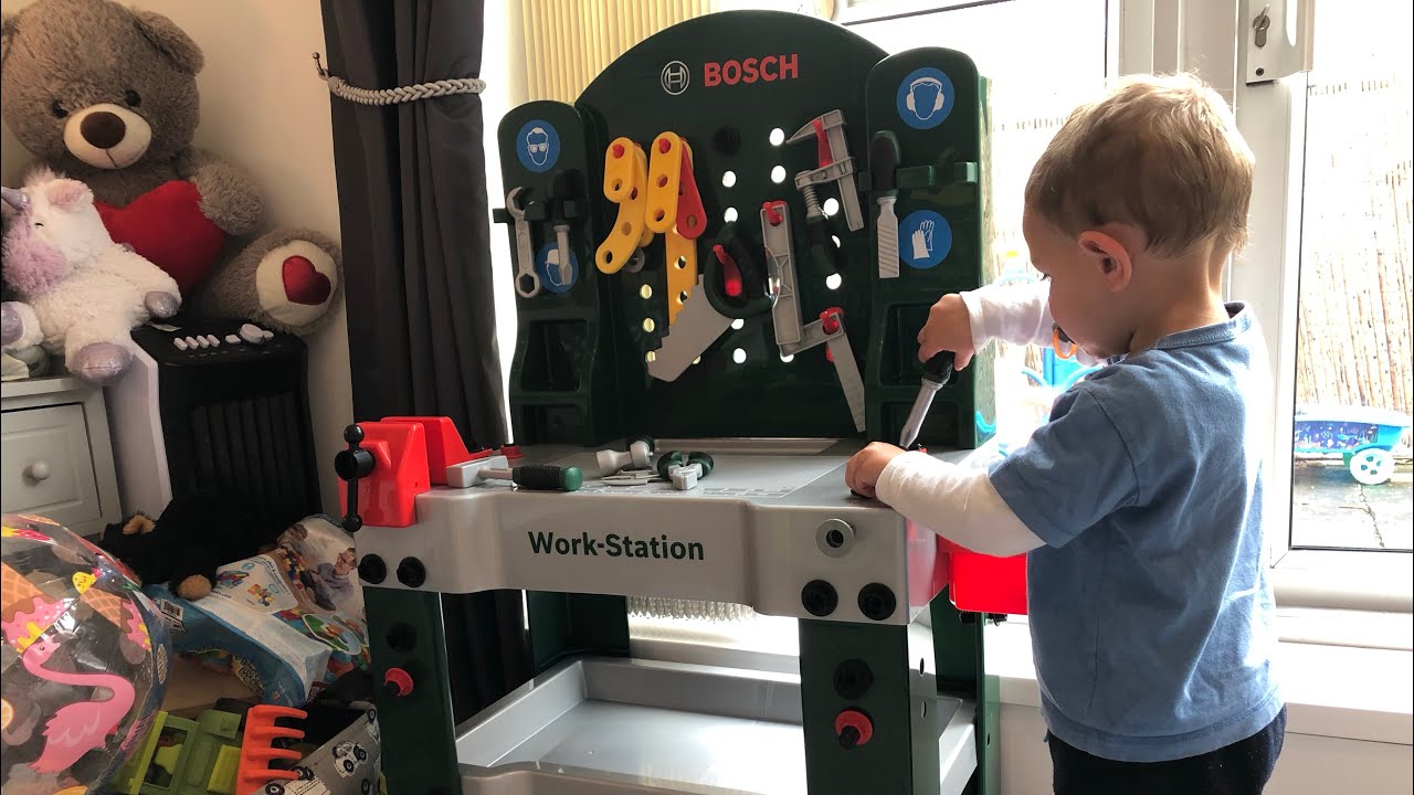 Children’s Tool Work-Station, Kids Work Bench (Bosch) pretend play 👷‍♂️🛠🔨🔩