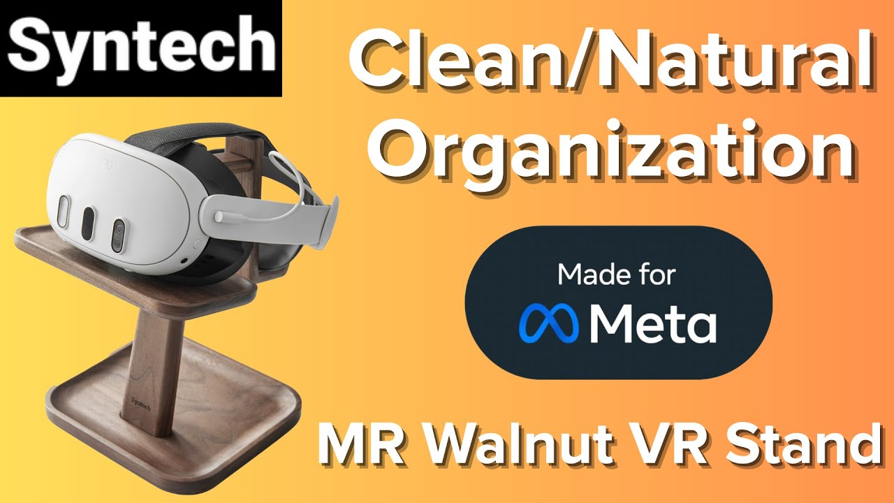 Syntech MR Walnut Stand for Virtual Reality Headsets - Meta Quest, Apple Vision Pro, Valve, etc.