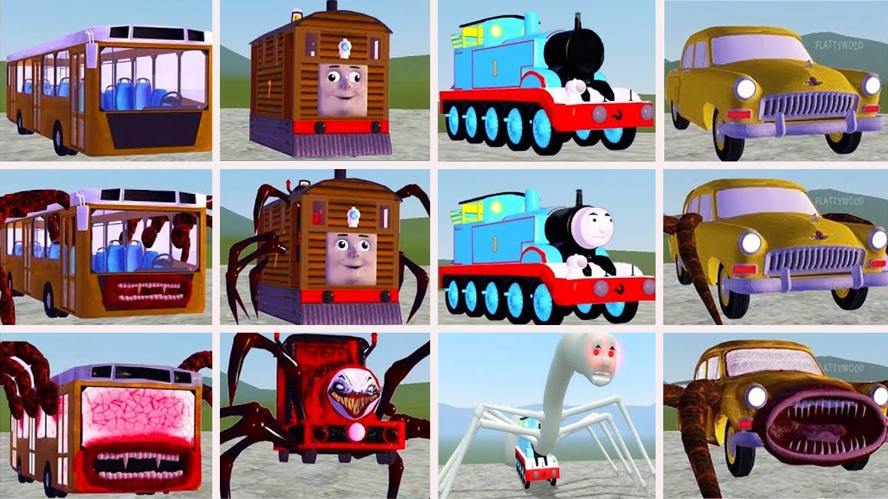 EVOLUTION OF MONSTERS: BUS EATER, LIGHTHOUSE, CURSED TRAIN, MEGAHORN, CAR EATER (GMOD)
