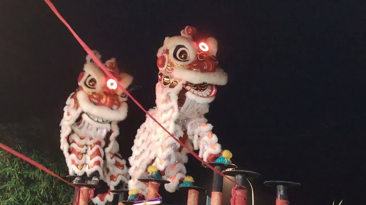 Ling San Temple Double Lion Dance Performance 