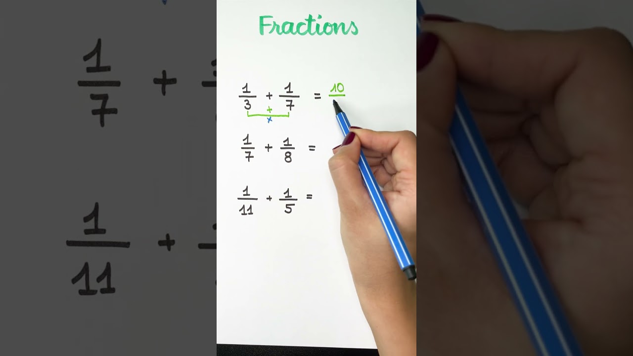 ⭐️ Astuce pour additionner deux fractions ayant 1 au num&eacute;rateur #maths #fraction