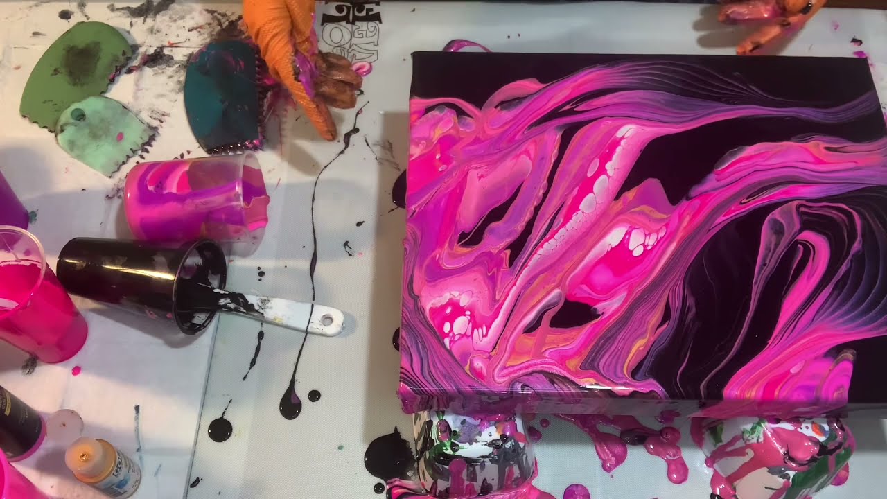 Zaw swipe with Catalyst wedge acrylic pour paint