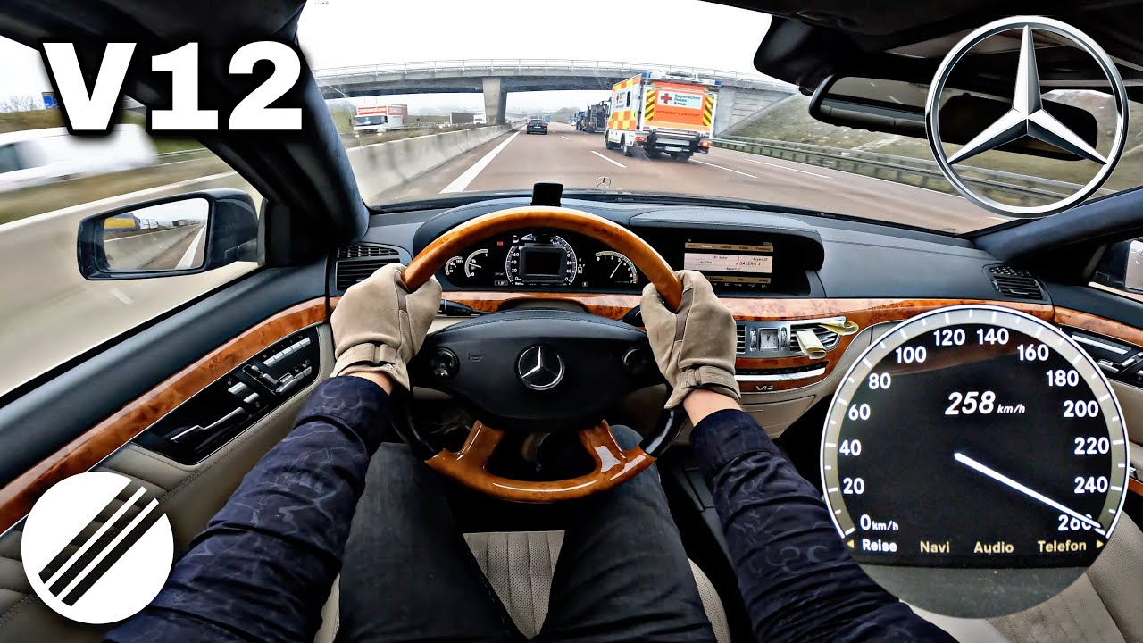 Mercedes-Benz S600 L V12 W221 TOP SPEED DRIVE ON GERMAN AUTOBAHN 🏎