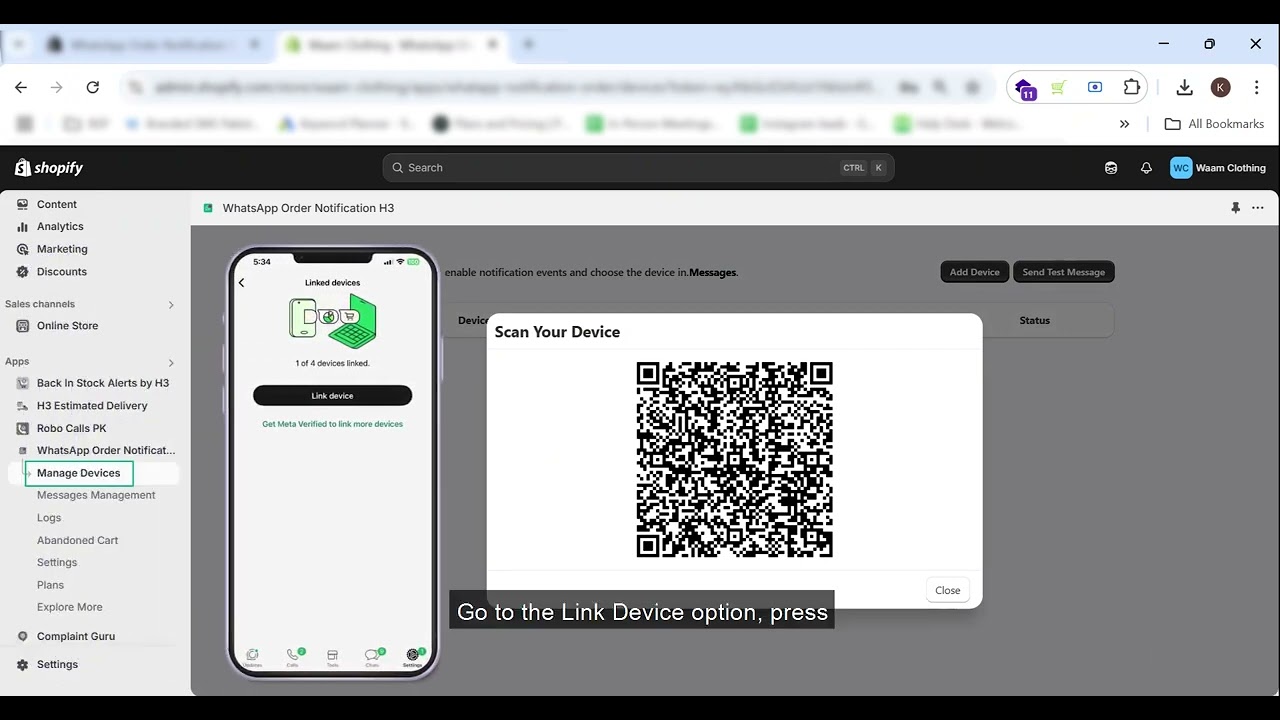 WhatsApp Order Notification Integration