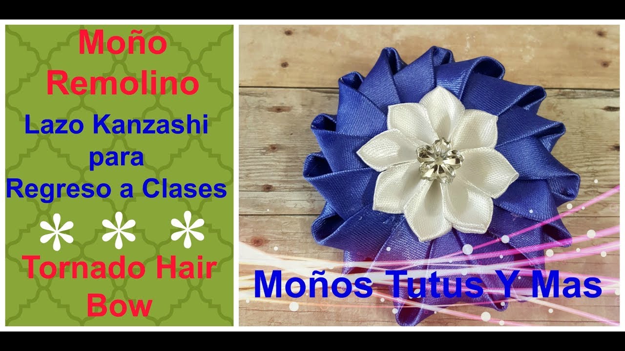 COMO HACER MOñO KANZASHI FACIL Paso a Paso EASY KANZASHI HAIR BOW Tutorial DIY How To PAP Video 196