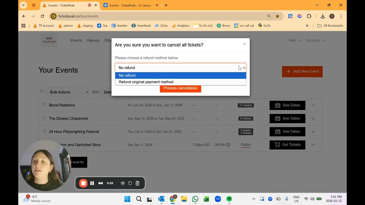 Bulk Cancel/Refund Ticket Option