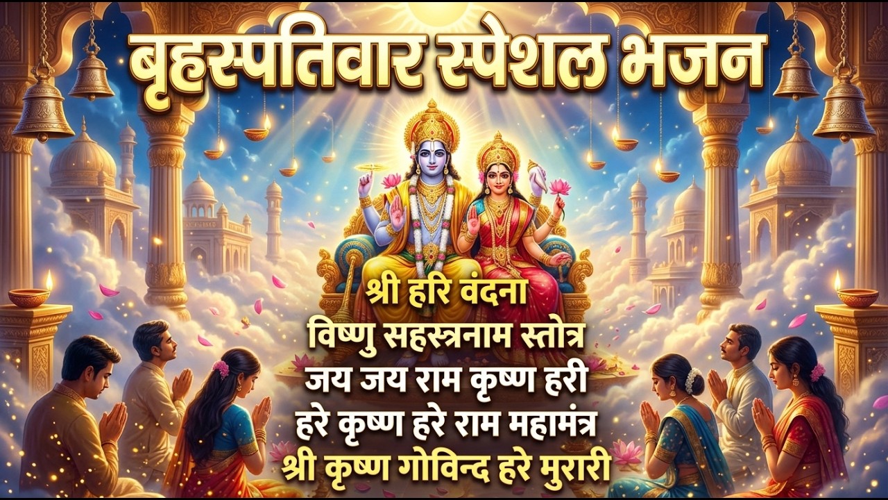 बृहस्पतिवार भक्ति भजन : ॐ नमो भगवते वासुदेवाय, श्रीमन नारायण हरि हरि, विष्णु अमृतवाणी व आरती