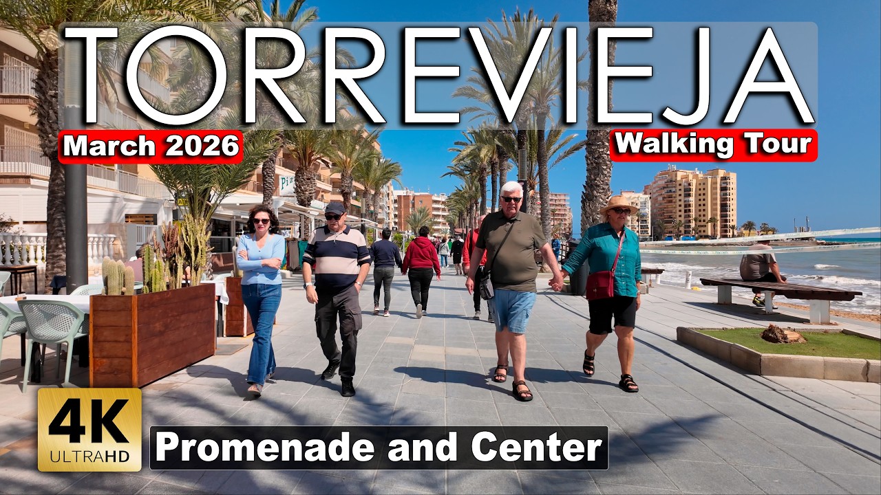 Torrevieja - Promenade & Center, March 28, 2026 - Spain | Costa Blanca - Walking tour [4k 60fps]