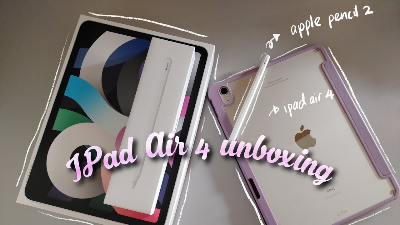 Ipad air 4 silver (2020) + apple pencil  2 unboxing & setup✨|| Malaysia