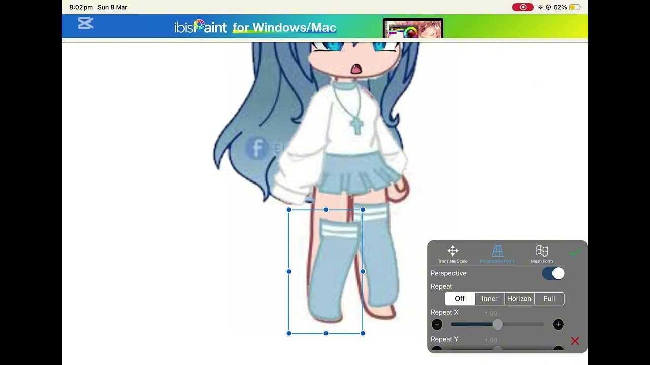 Making a gacha character blue theme