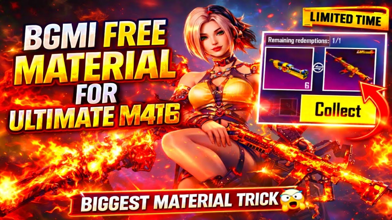 😍BGMI ULTIMATE M416 FREE MATERIAL TRICK | HOW TO GET FREE MATERIAL | CRIMSON SKYBLADE M416 IS HERE