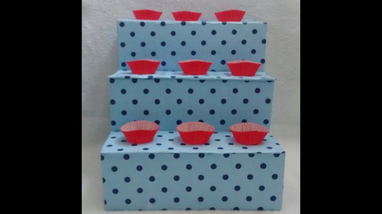 COMO FAZER ESCADINHA DE DOCES FEITA DE PAPELÃO/FÁCIL,RÁPIDO E BARATO