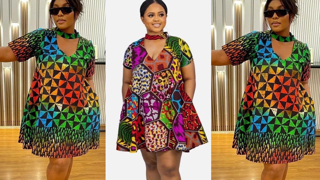 HOW TO MAKE A FLARE DRESS WITH CHOKER NECKLINE