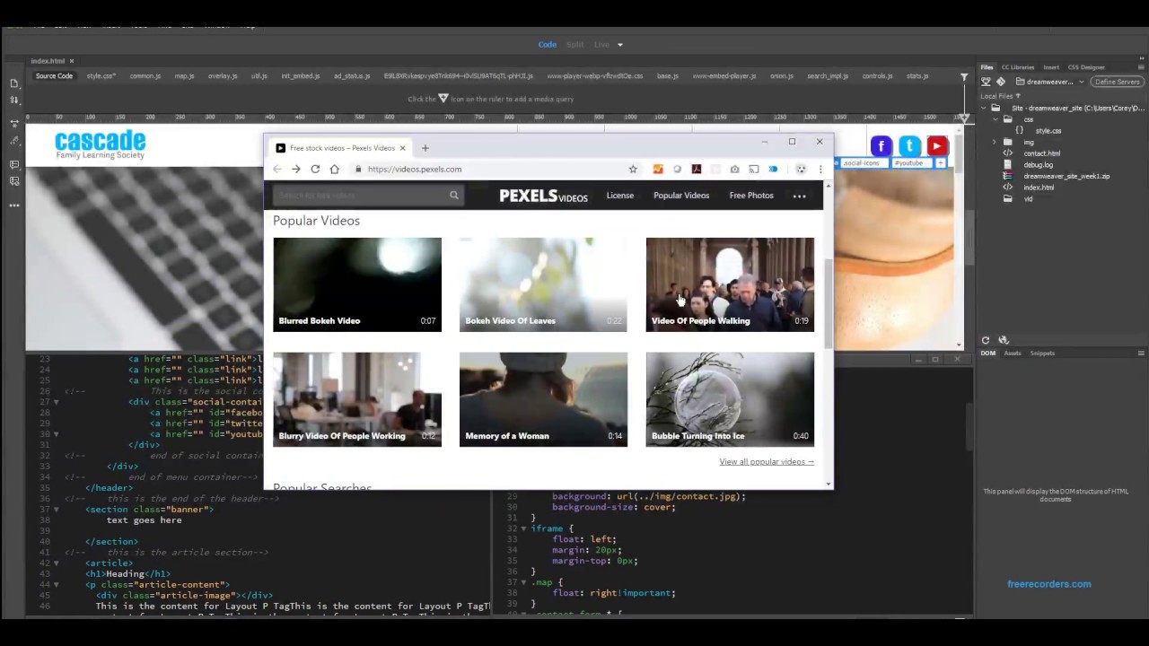 Adding a Video Banner in Dreamweaver CC 2018