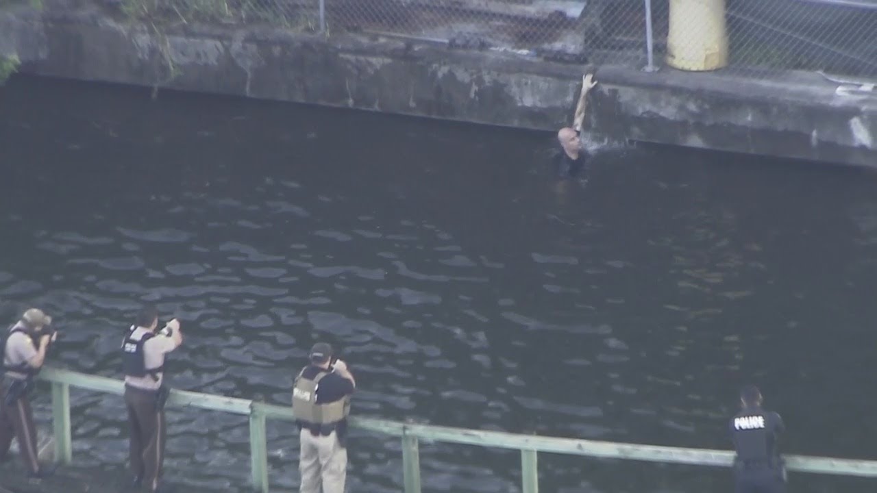 Web Extra: Police Chase Suspect Spotted In Water