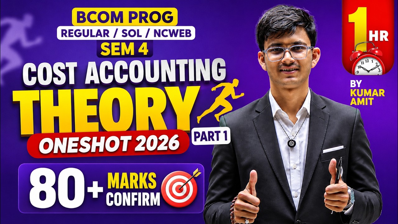 Cost Accounting One shot 2026 | Imp Questions Cost Accounting | BCom Prog/Hons