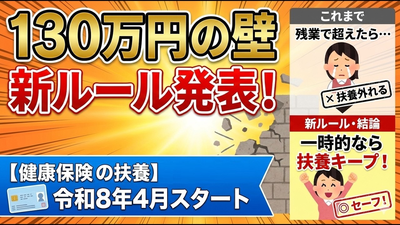 健康保険・不要の壁、新ルール！