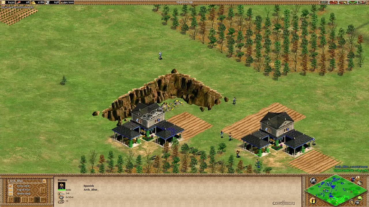 Arch_Blue_ (2.4k) vs ElaboratedEvil - Classic Age of Empires 2 Deathmatch