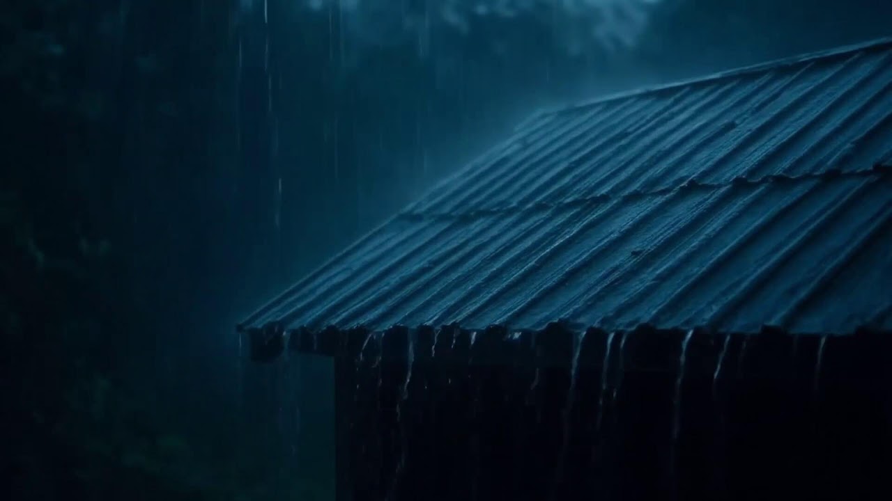 Relaxing Roof Rain at Night | Heavy Rain Sounds to Fall Asleep Fast