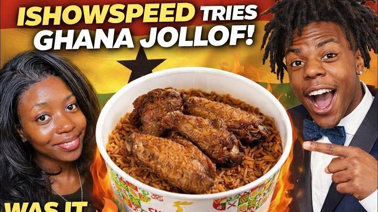 Trying Ghanaian Jollof Rice Like iShowSpeed 🇬🇭🔥