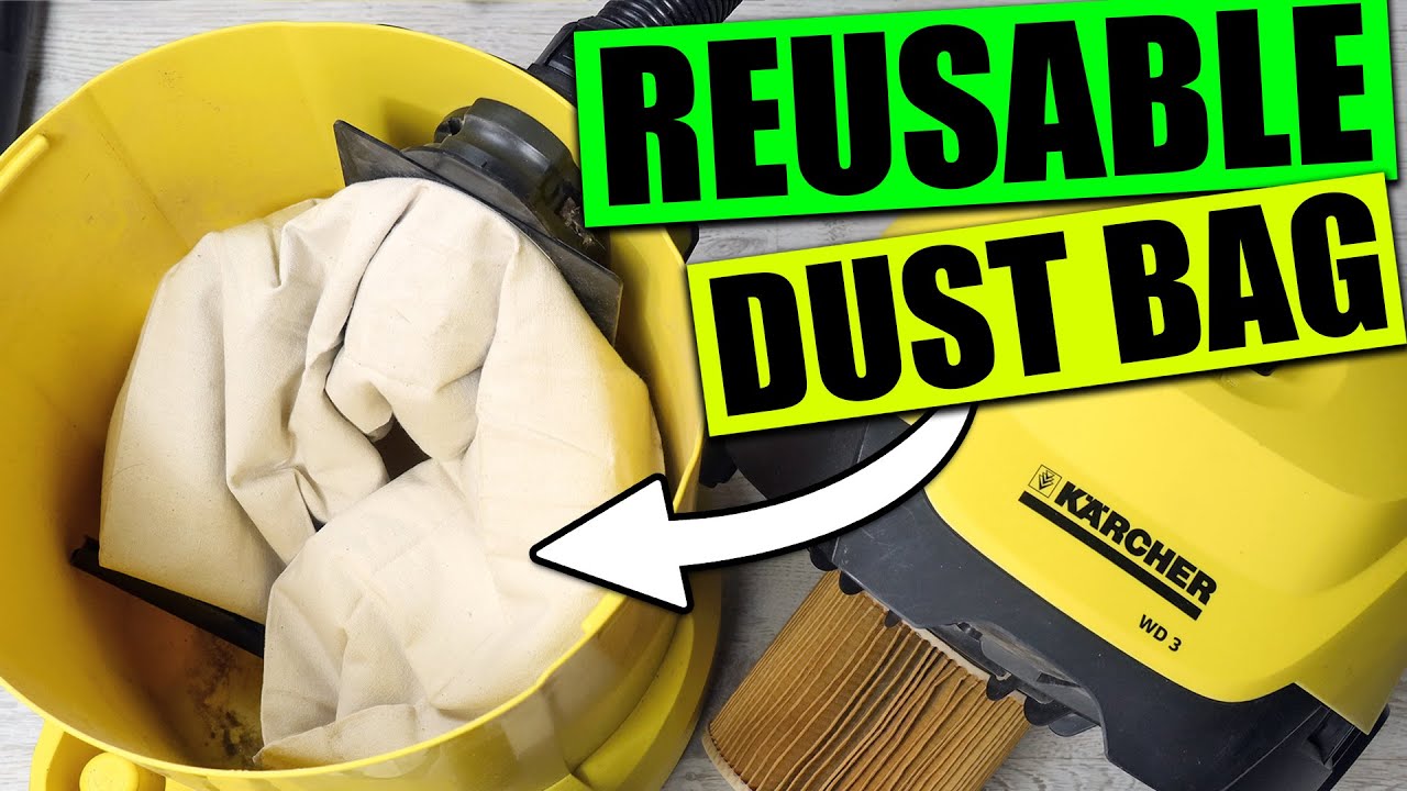 Reusable Dust Bag for Karcher WD3 Vaccum Cleaner - Replacement Washable Cloth Dust Bag for Rowenta