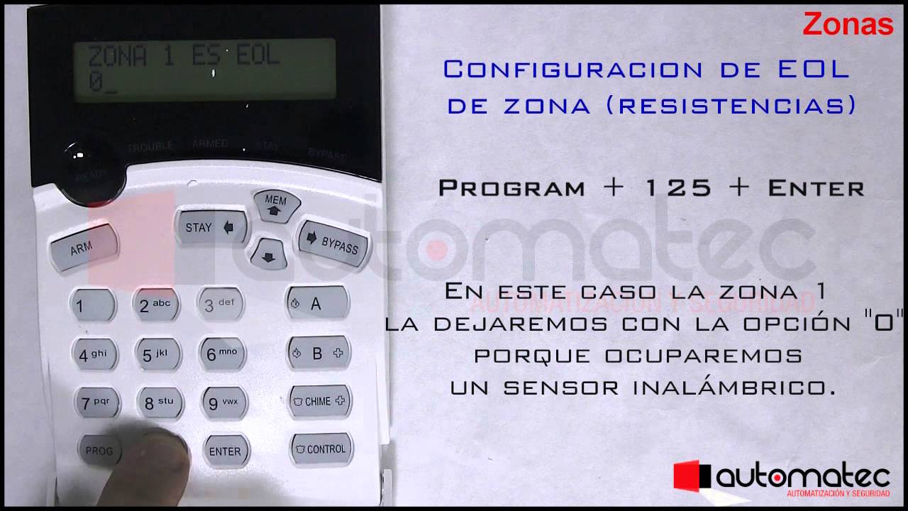 Configuraci&oacute;n de panel de alarma 