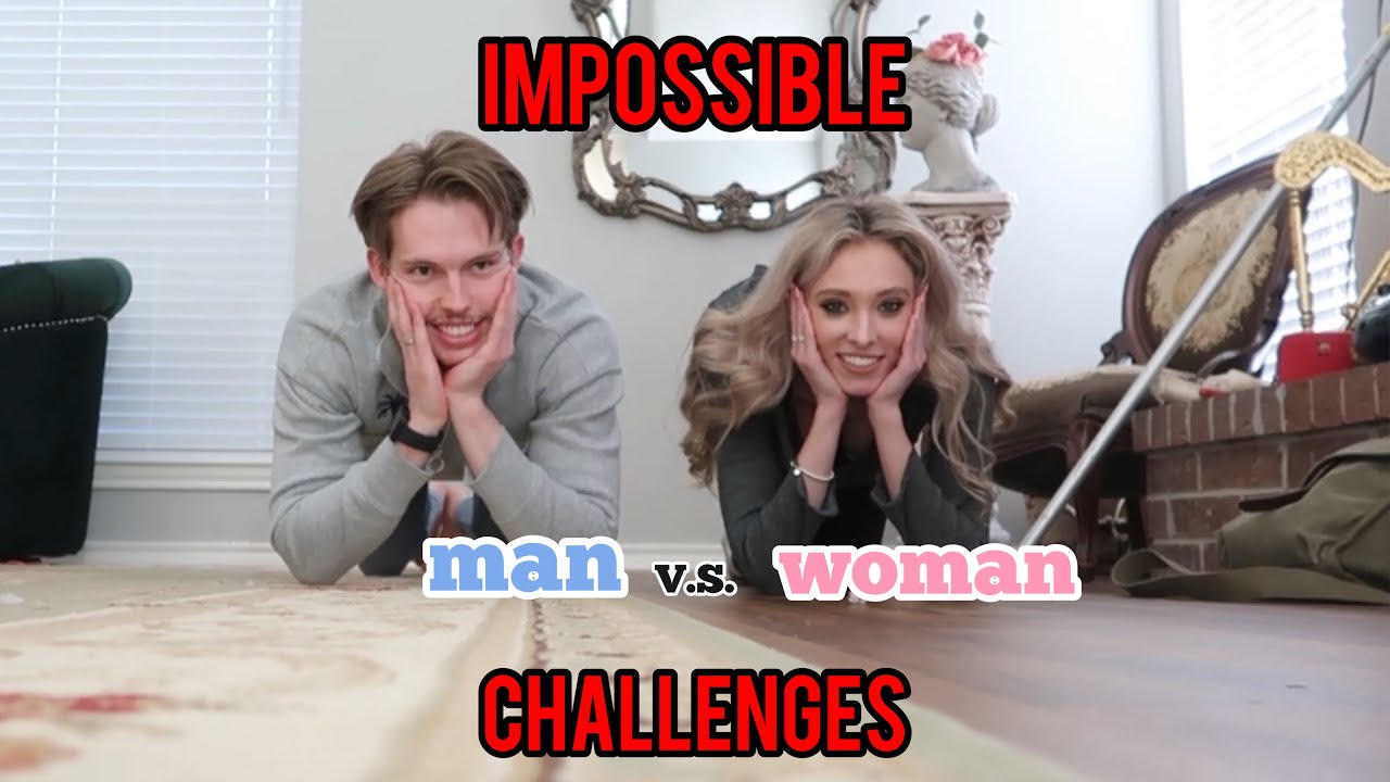 IMPOSSIBLE Challenges Man VS Woman #comedy #funny#￼funnyvideo#couple￼#couplegoals #challenge #cute