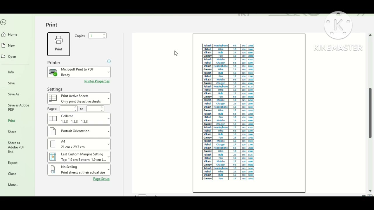How to set heading on all pages in Ms Excel 