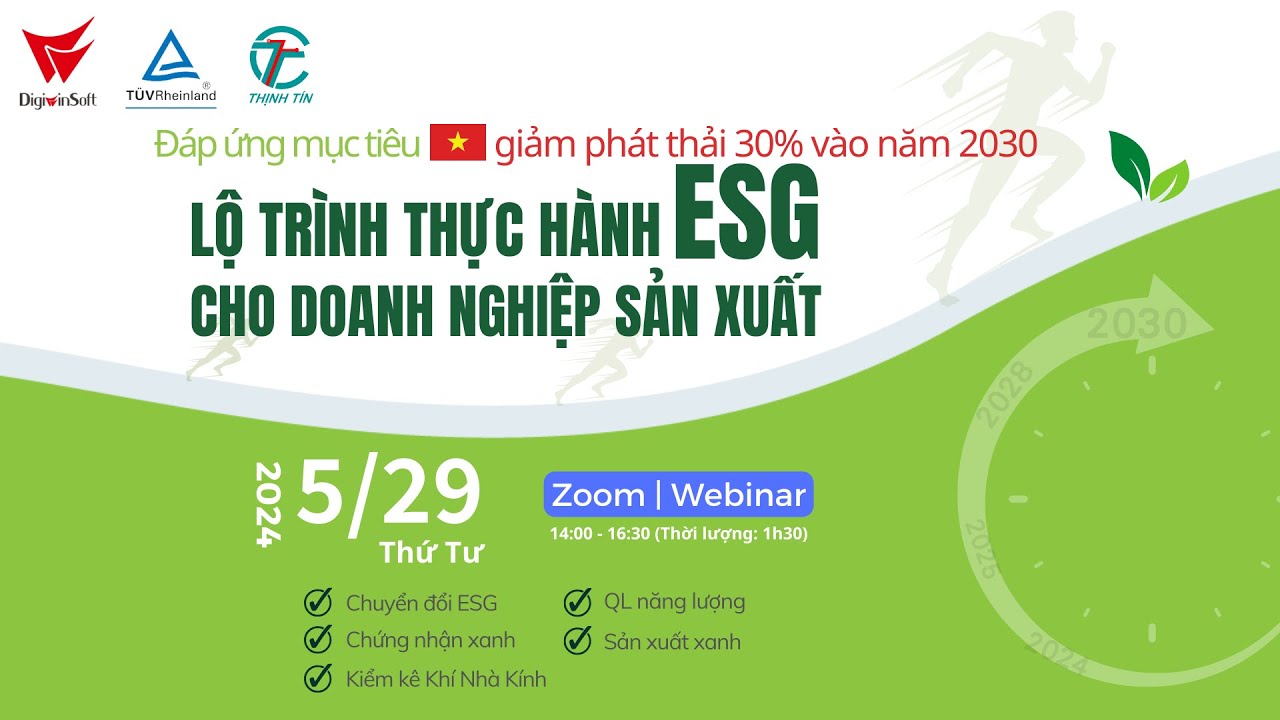 WEBINAR: Lộ trình thực hành ESG cho Doanh nghiệp Sản xuất | DigiwinSoft