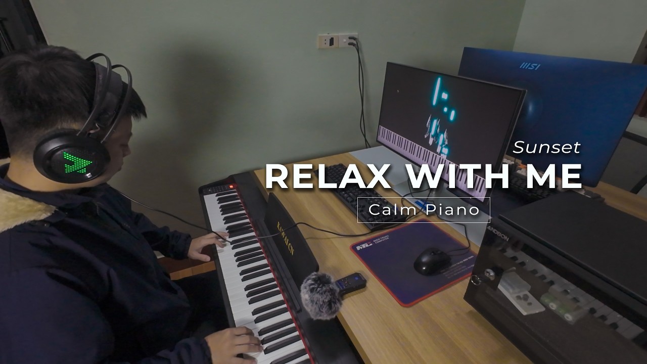 RELAX WITH ME at Sunset 🌇 Calm Piano 🎹, Rain Sounds 🌧️☔ – Piano Rain Retreat