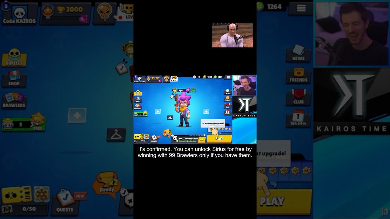 Confirmed: you can unlock Sirius for free by winning with 99 brawlers only if you have them