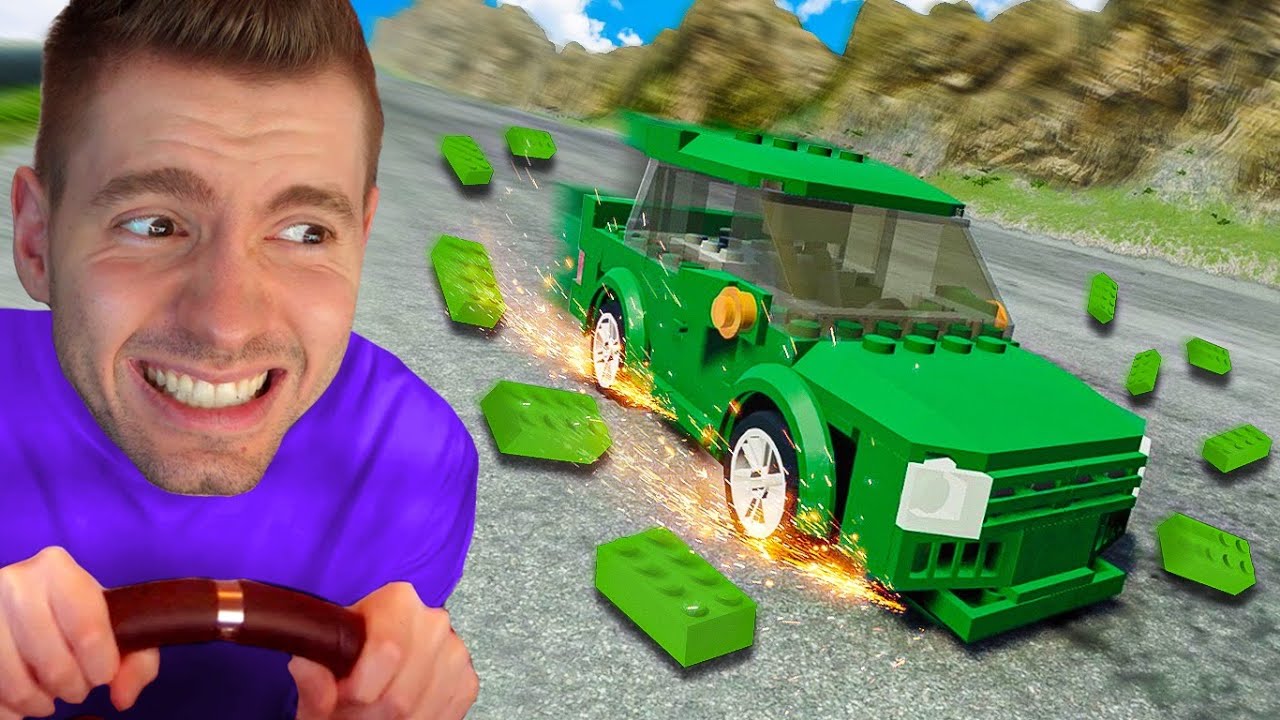 DESCI uma ladeira com CARRO DE LEGO! (sem freio) BeamNG Drive